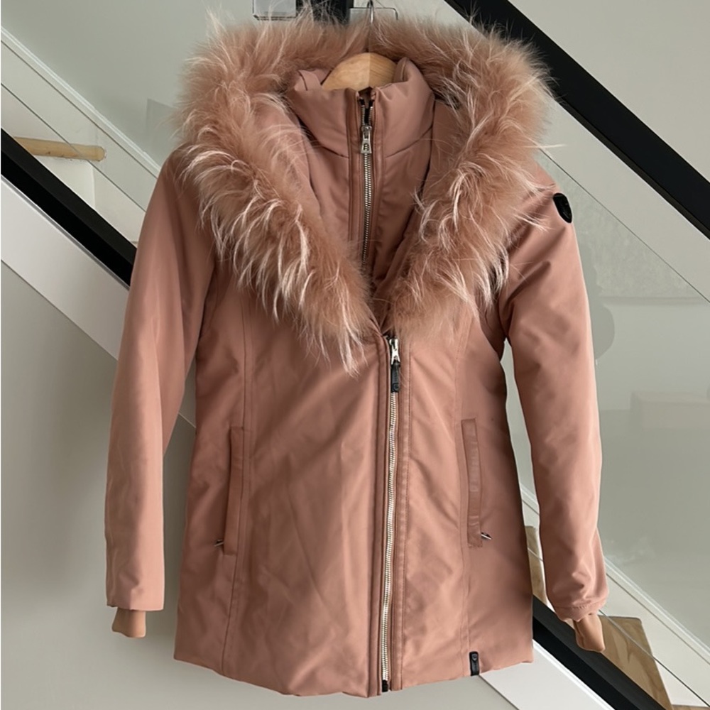 Kids Pink Fur-Trimmed Jacket
